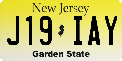NJ license plate J19IAY