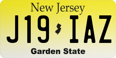 NJ license plate J19IAZ