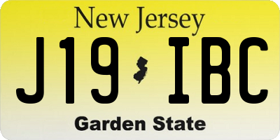 NJ license plate J19IBC