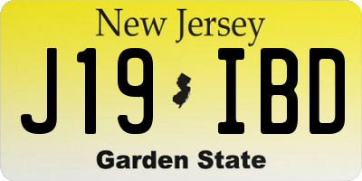 NJ license plate J19IBD