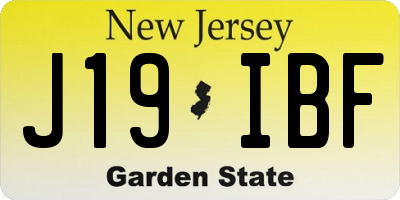 NJ license plate J19IBF