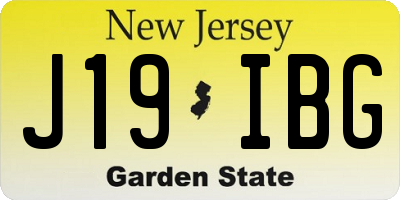 NJ license plate J19IBG