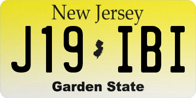 NJ license plate J19IBI