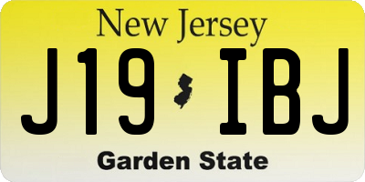 NJ license plate J19IBJ