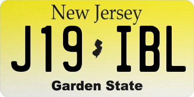 NJ license plate J19IBL