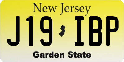 NJ license plate J19IBP