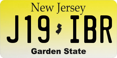 NJ license plate J19IBR