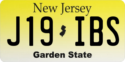 NJ license plate J19IBS