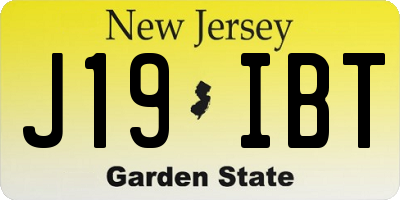 NJ license plate J19IBT