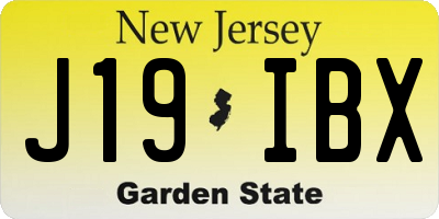 NJ license plate J19IBX