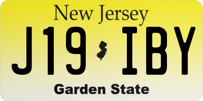 NJ license plate J19IBY