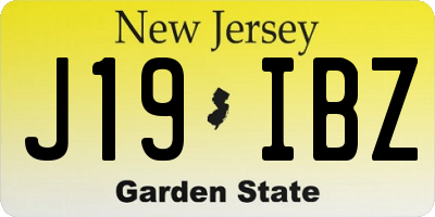 NJ license plate J19IBZ