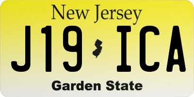 NJ license plate J19ICA