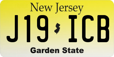NJ license plate J19ICB