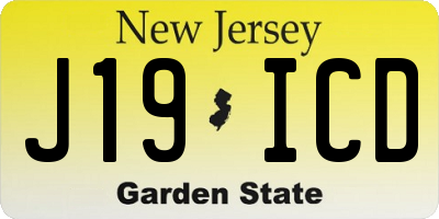 NJ license plate J19ICD