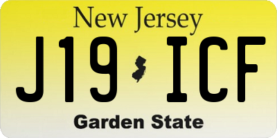 NJ license plate J19ICF