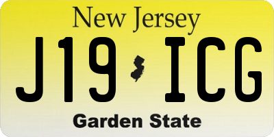 NJ license plate J19ICG