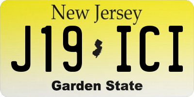 NJ license plate J19ICI