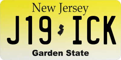 NJ license plate J19ICK