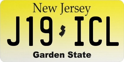 NJ license plate J19ICL