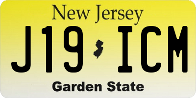 NJ license plate J19ICM