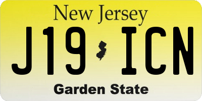 NJ license plate J19ICN