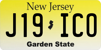 NJ license plate J19ICO