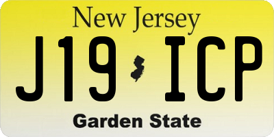 NJ license plate J19ICP