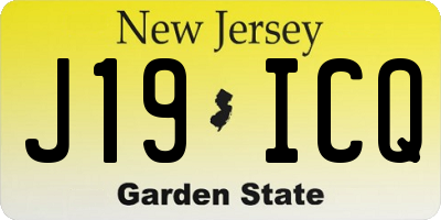 NJ license plate J19ICQ