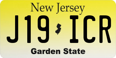 NJ license plate J19ICR