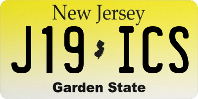 NJ license plate J19ICS