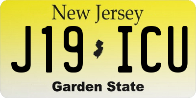 NJ license plate J19ICU