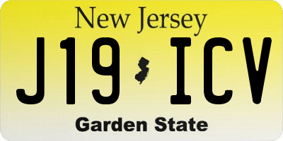 NJ license plate J19ICV