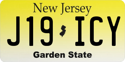 NJ license plate J19ICY
