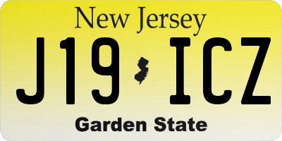 NJ license plate J19ICZ