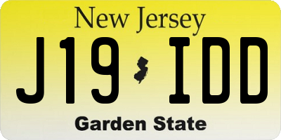 NJ license plate J19IDD