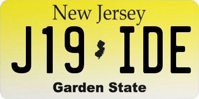 NJ license plate J19IDE