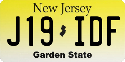 NJ license plate J19IDF