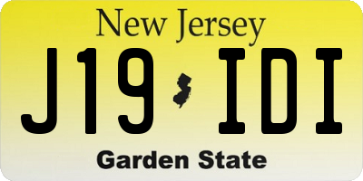 NJ license plate J19IDI