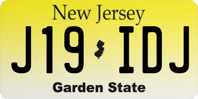NJ license plate J19IDJ