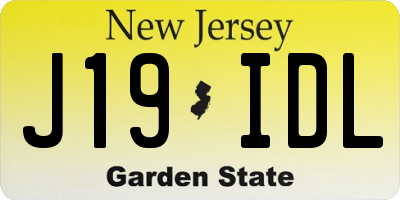 NJ license plate J19IDL