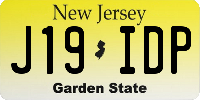 NJ license plate J19IDP