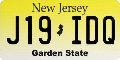 NJ license plate J19IDQ