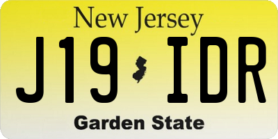 NJ license plate J19IDR