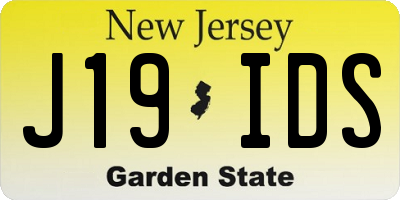 NJ license plate J19IDS