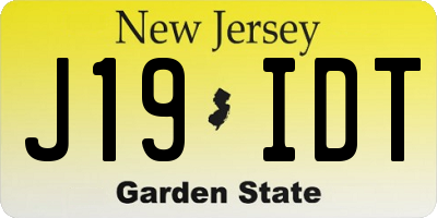 NJ license plate J19IDT