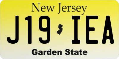 NJ license plate J19IEA