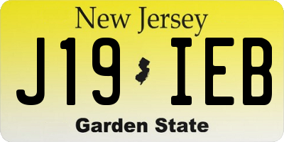 NJ license plate J19IEB