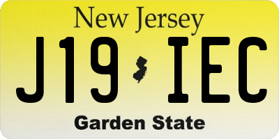 NJ license plate J19IEC