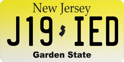 NJ license plate J19IED